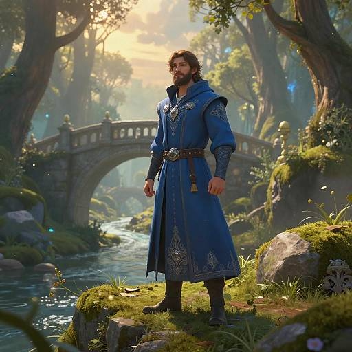 Enchanted Mage on Mossy Hilltop