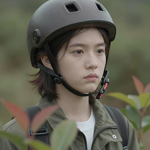 Serious Youth in Natural Outdoor Setting