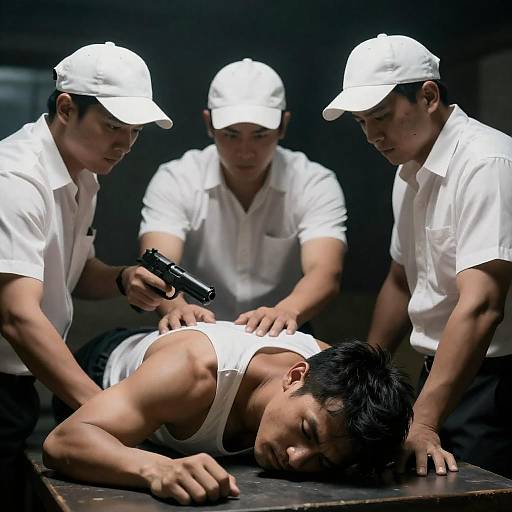 Dramatic Scene of Restraint and Tension