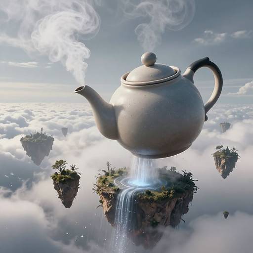 Levitating Teapot Pouring Stardust