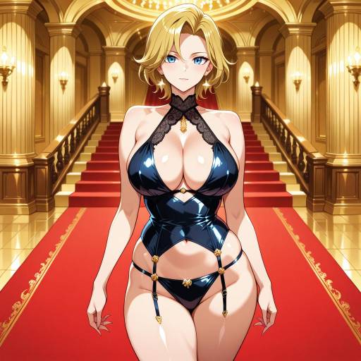 Glamorous Woman in Red Glamour Outfit