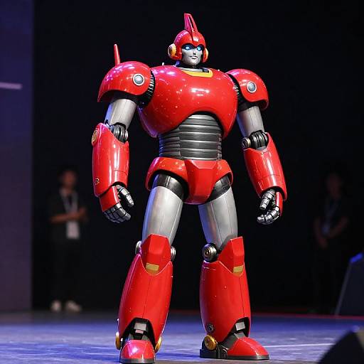 Red Robot on Dark Stage