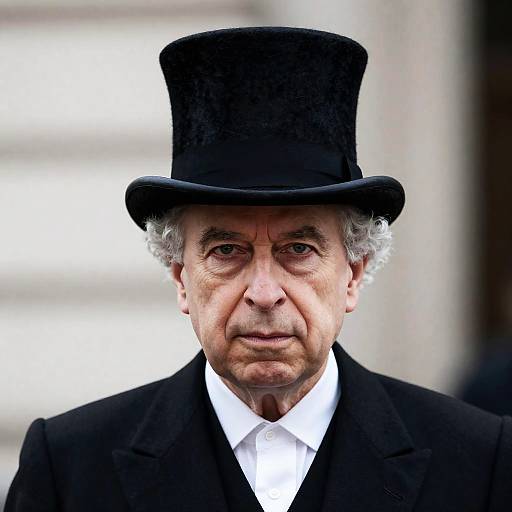 Elderly Man in Top Hat and Black Suit