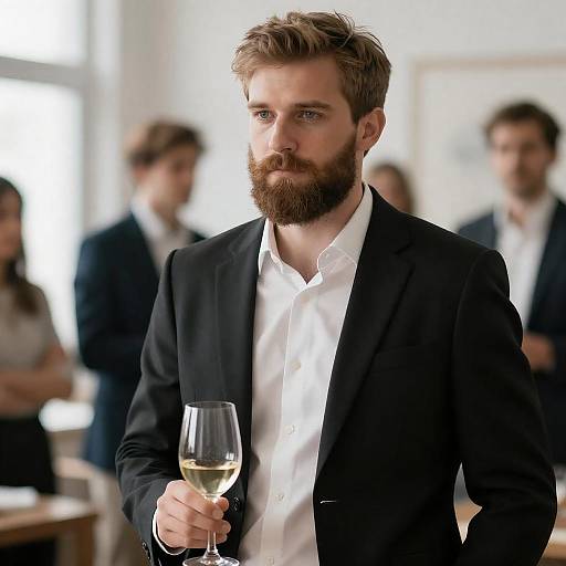 Elegant Portrait of a Bearded Man