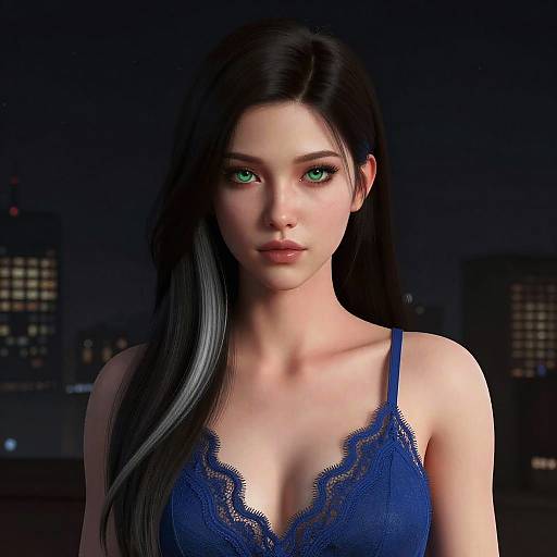 Digital Portrait of Girl with Green Eyes