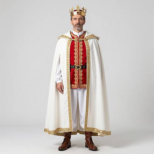 Middle-aged Man in Royal King Costume