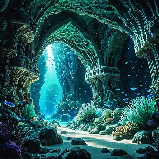 Underwater Crystal Coral Cavern