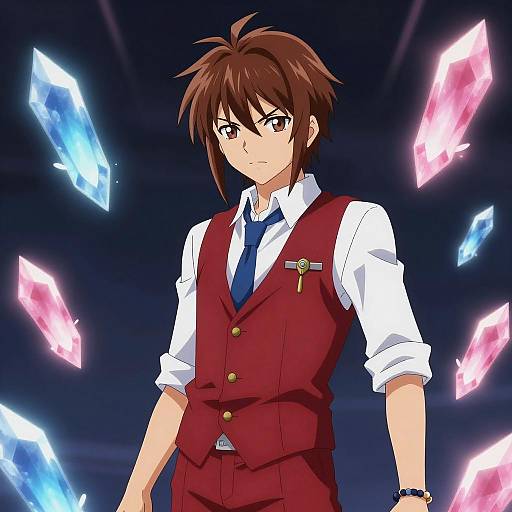 Anime Character in Vibrant Magical Setting