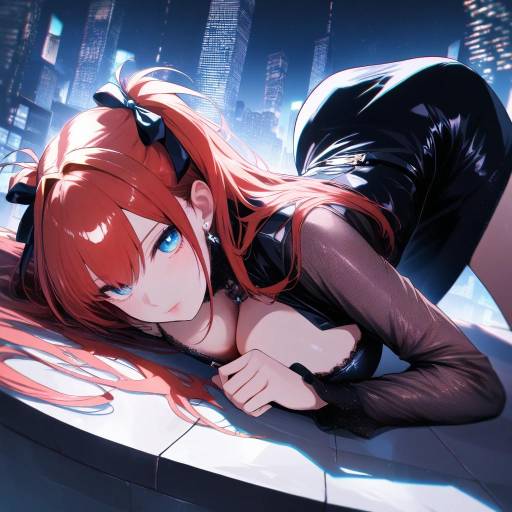 Anime Night Scene with Asuka Langley