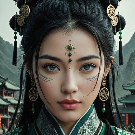 Mystic Woman in Ancient Chinese Dynasty Attire