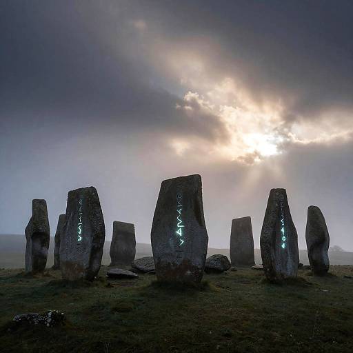 Mystical Ancient Stone Circle at Dawn