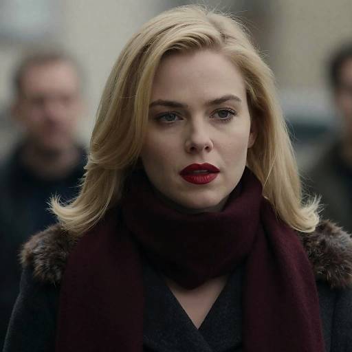 Intense Close-Up of Stylish Blonde Woman