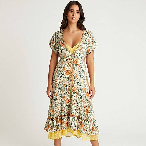 Modern Bohemian Floral Dress Style