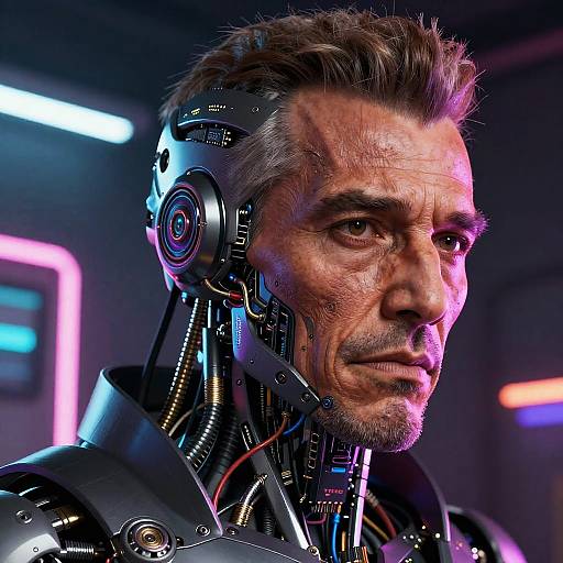 Ultra-Detailed Cyberpunk Danny Trejo Render