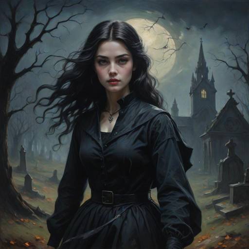 Mysterious Woman on Shadowy Specter