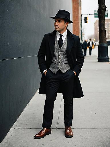 Dapper Gentleman in Fedora and Suit