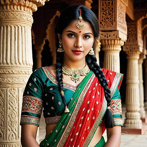 Elegant Indian Woman in Traditional Garba Attire