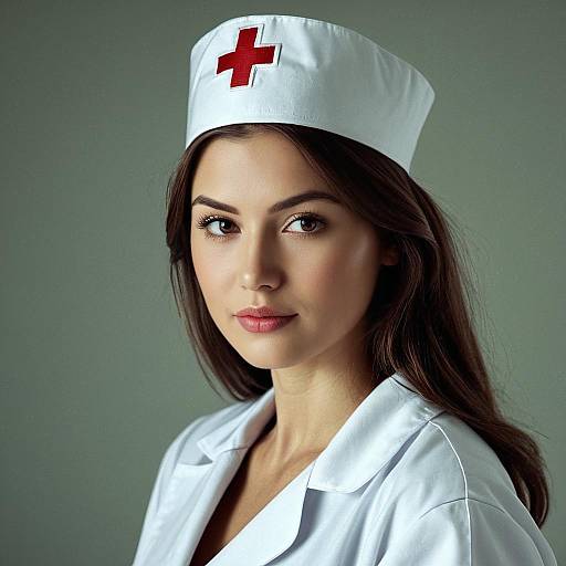 Realistic Nurse Portrait with Cap