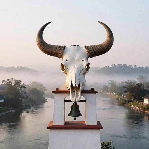 Serene Monastery Bell Tower at Dawn