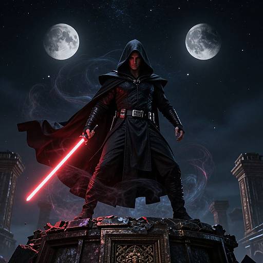 Heroic Sith Cosplay on Ruined Temple