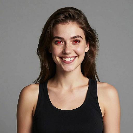 Hyper-realistic Girl with Red Eyes