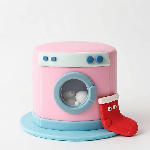 Washing Machine Cake with Red Sock