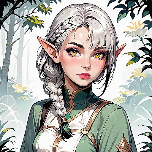 Epic Silver-Haired Dragon Mage Elf