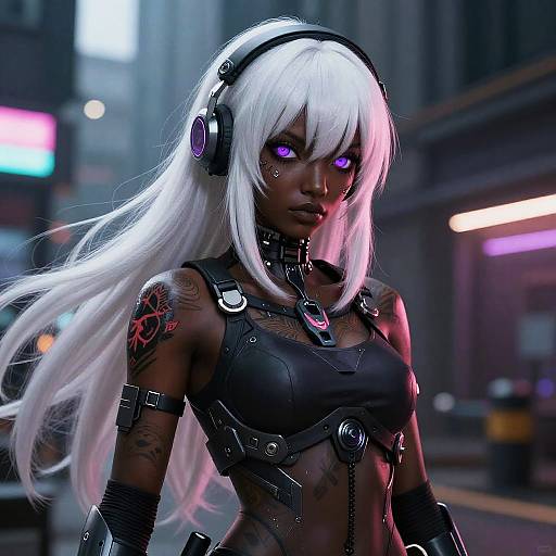 Cyberpunk Anime Warrior Girl