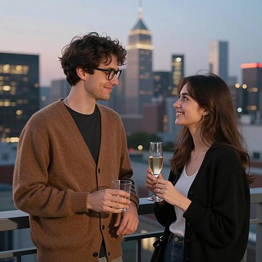 Romantic Rooftop Sunset Portrait