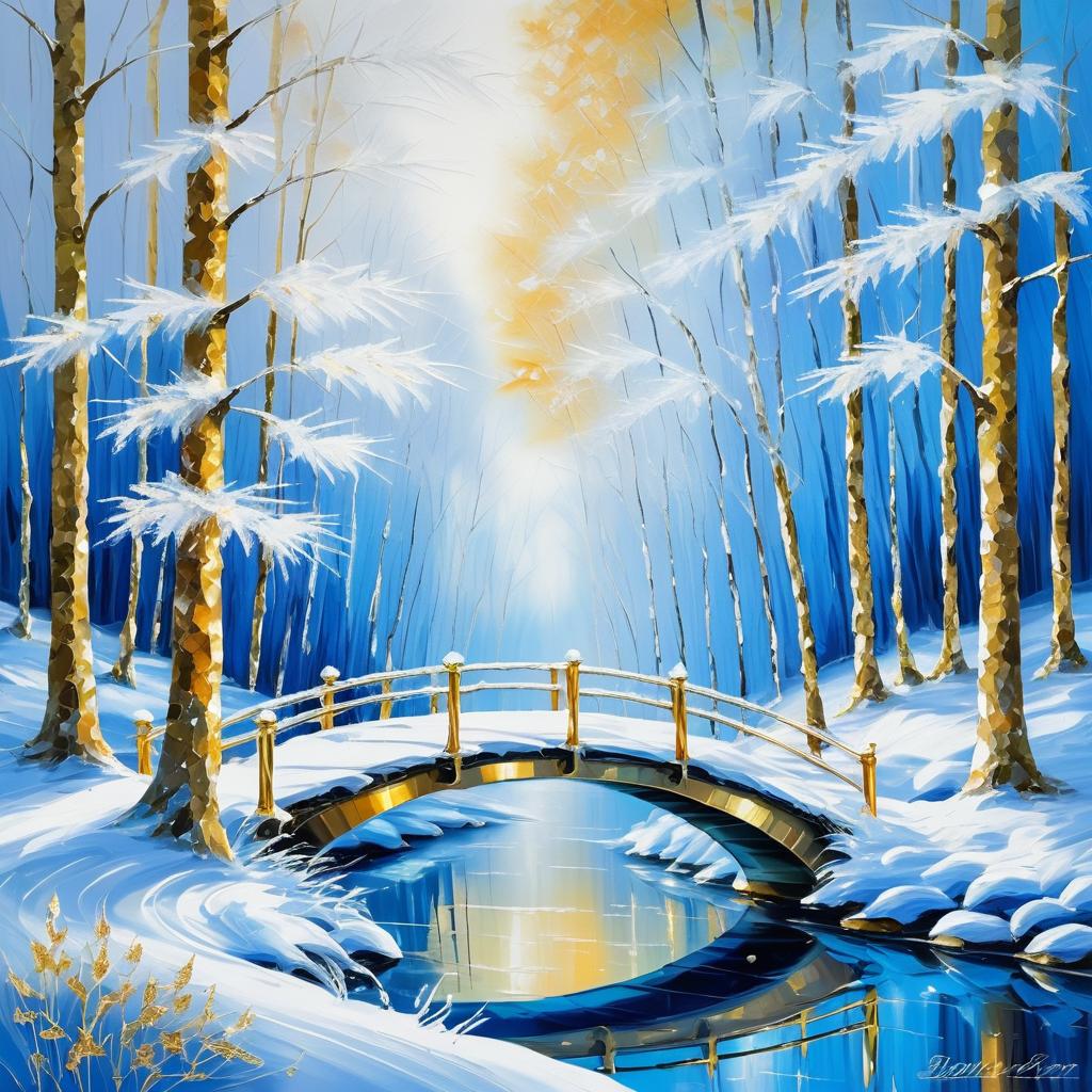 Winter's Elegance: Impressionist Forest Scene