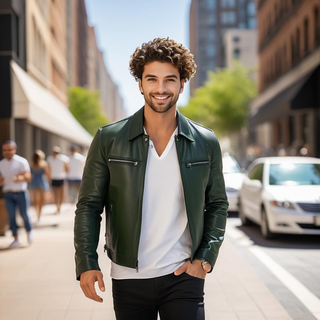 Dynamic Street Style of a Young Man