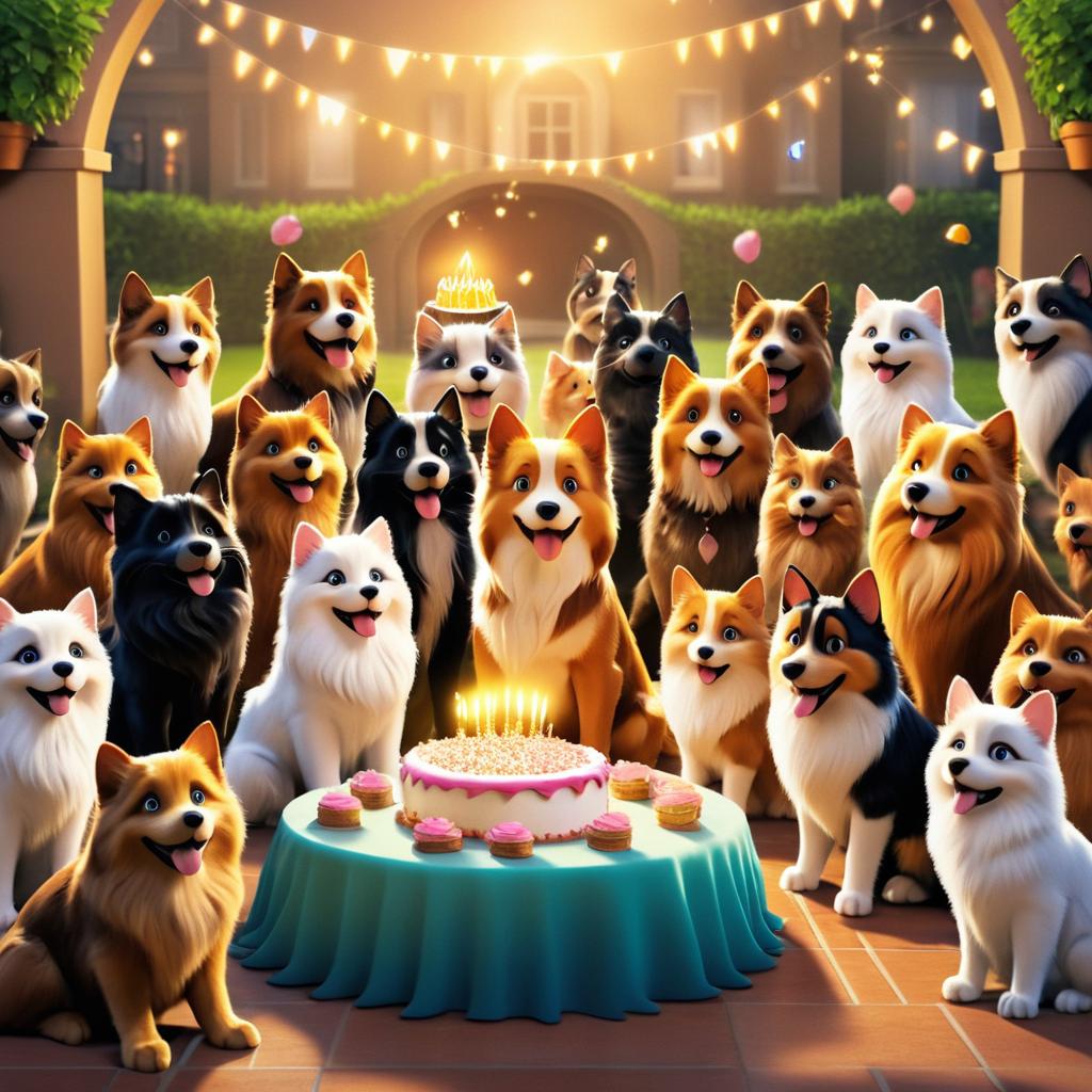 Dog's Birthday Bash with Cats