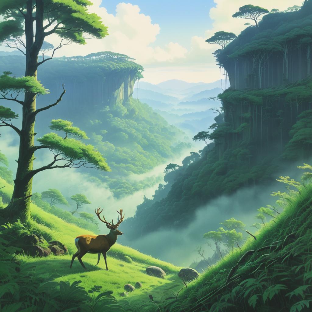 Mystical Deer in a Forgotten Valley