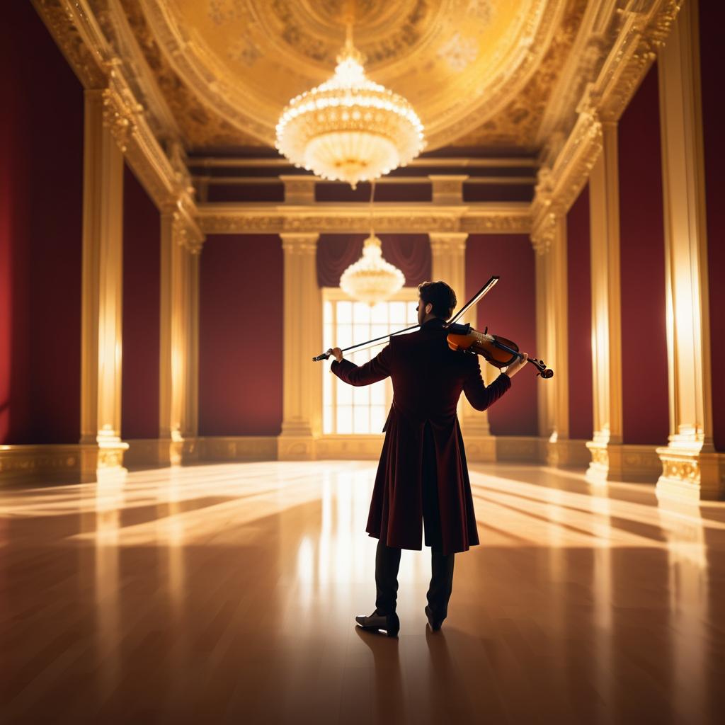 Violinist in Ambient Concert Hall