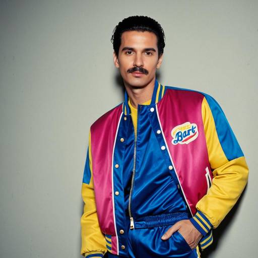 Man in Vintage 80s Style Sports Jacket