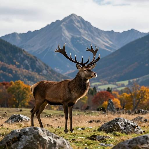 Majestic Stag on Autumn Hill