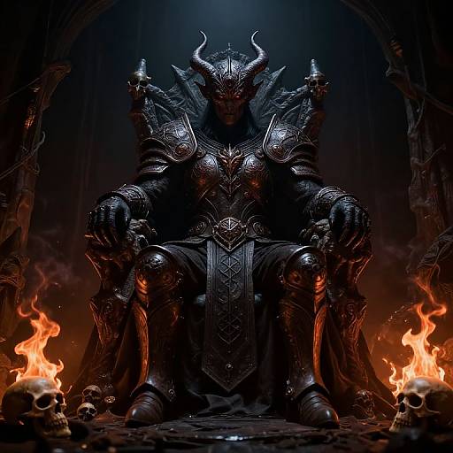 Demonic Warrior Guarding Cursed Throne