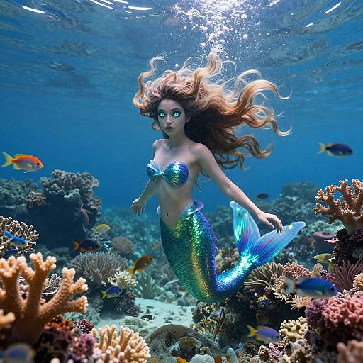 Surreal Mermaid Underwater Dreamscape