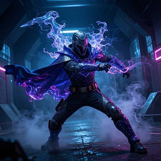 Captain Chaos in Neon Tunnel Battle