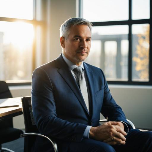 Middle-aged businessman in navy suit