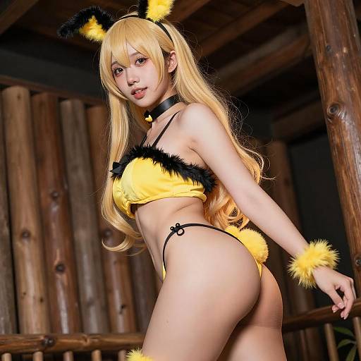 Blonde Cosplayer in Bee Costume