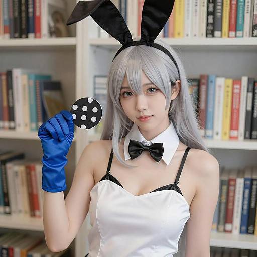 Playful Young Woman with Bunny Ears