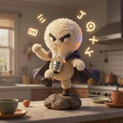 Whimsical Inventor Lightbulb Character Design