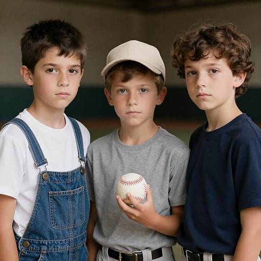 Serious Expressions of Three Boys