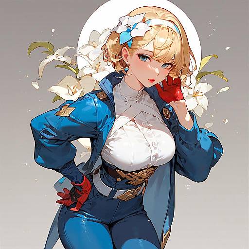 Expressionless Carmine, Hand on Hip