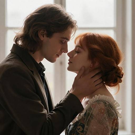 Windowlit Romantic Portrait of Lovers