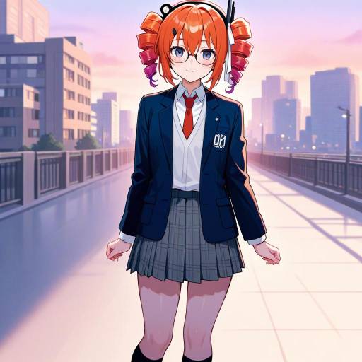Ecstatic Girl in Dreamlike Cityscape