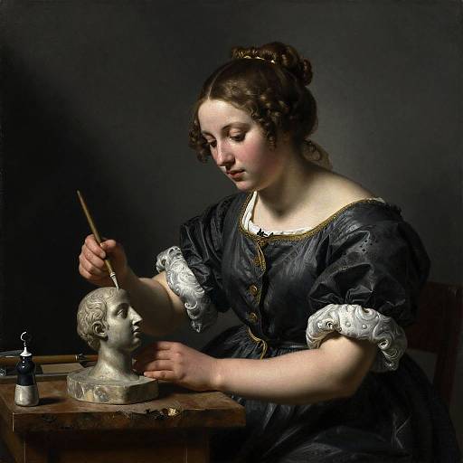 Young Female Sculptor in Golden Age Style