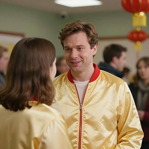 Casual Winter Conversation Scene