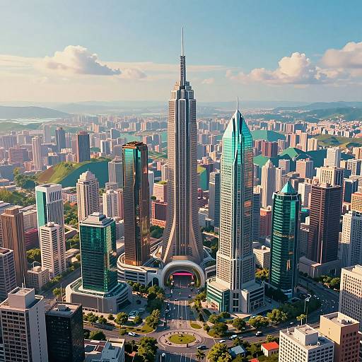 Surreal Futuristic Cityscape Fusion